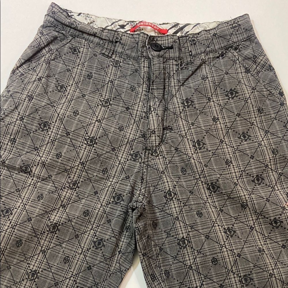 4/$30 Union Bay 💯 Cotton Gray Plaid Patterned Pants Size 14